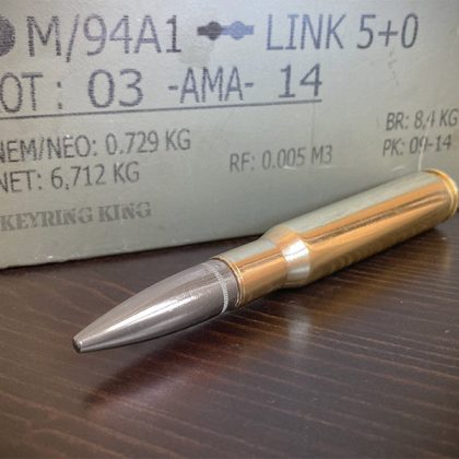 Real .50 Cal Bullet Keyring – Heavy-Duty Military-Inspired Design for Outdoor and Survival Gear Fans | Barrett | Sniper Rifle | BMG Keychain