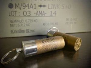 Gold Real 12 Gauge Shotgun Bullet Shell / shotgun cartridge Keyring makes unique gifts, military keychain gift ideas for men and women, him and hers.
