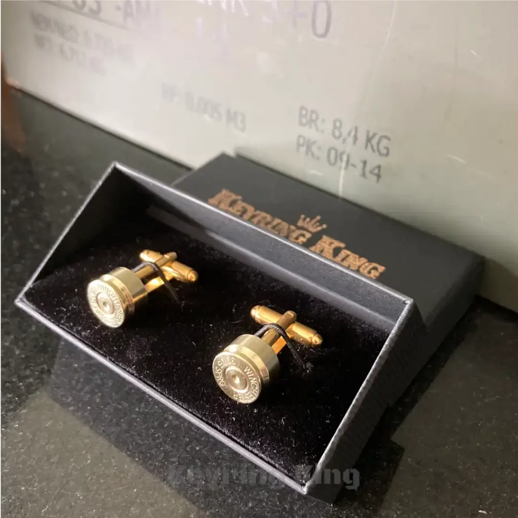 Accessories Springfield .30-06 Bullet Cufflinks – Military heritage meets modern elegance. Handmade from genuine rifle casings, a perfect gift for gun lovers and history buffs.