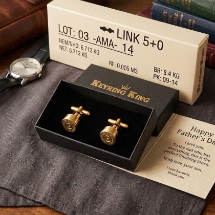 Handmade Mosin-Nagant 7.62x54R Bullet Cufflinks – A tribute to military heritage. Perfect for firearm enthusiasts, veterans, and collectors.