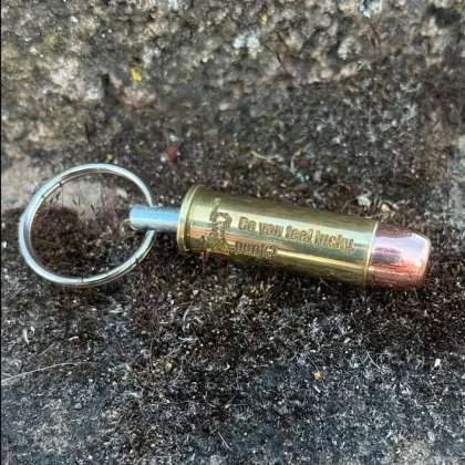 Dirty Harry .44 Magnum Engraved Bullet Keyring | "Do You Feel Lucky, Punk?" (1971)