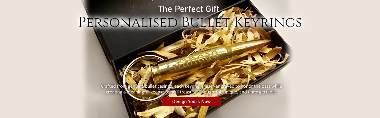 laser engraved bullet keyring gift