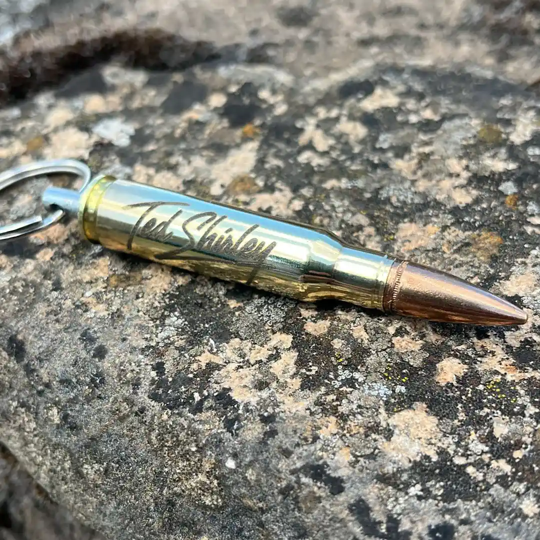 Ted Shirley .338 Lapua Magnum Bullet | Real Sniper Round Official Ted Shirley 'Afghanistan Sniper' merchandise. Handcrafted 7.62 NATO bullet keyring laser-engraved with his signature.