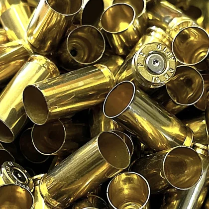 Pack of 10 spent 10mm brass bullet casings for craft and resin art projects.